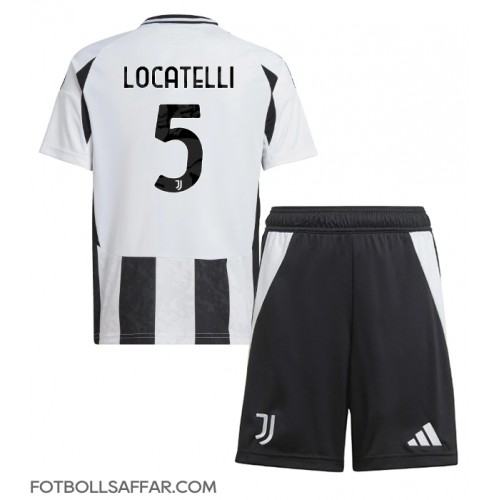 Juventus Manuel Locatelli #5 Hemmadräkt Barn 2024-25 Kortärmad (+ Korta byxor)